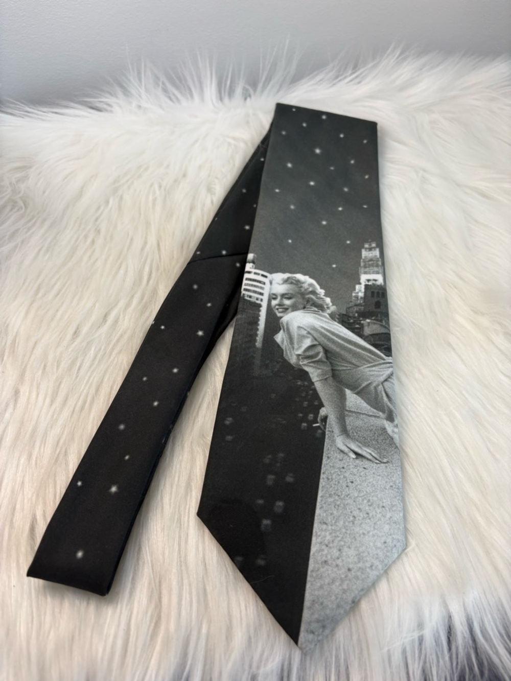 Ralph Marlin Black & Gray Marilyn Monroe Graphic Tie